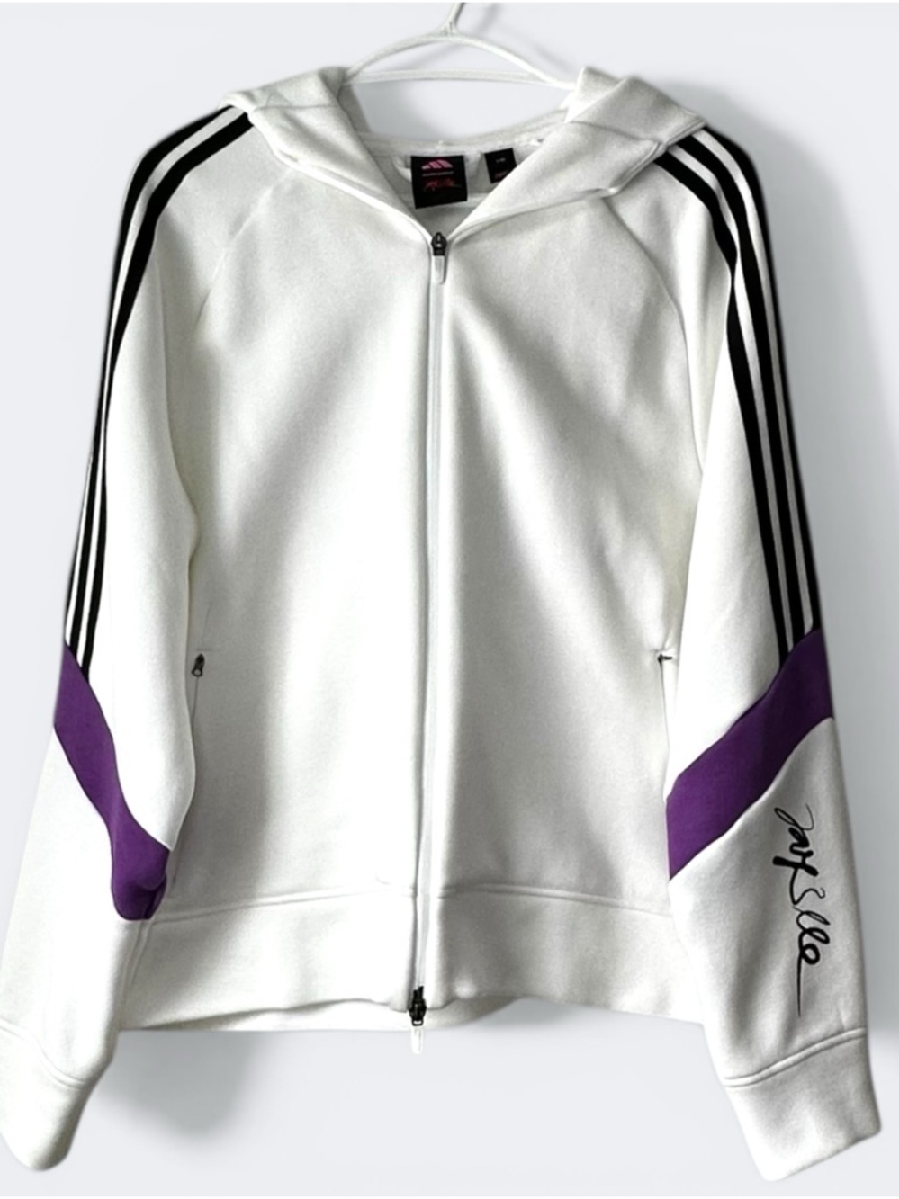 NWOT adidas x JAY3LLE Knit Golf Full Zip Hoodie White Purple Johan Lindeberg L - Picture 4 of 14